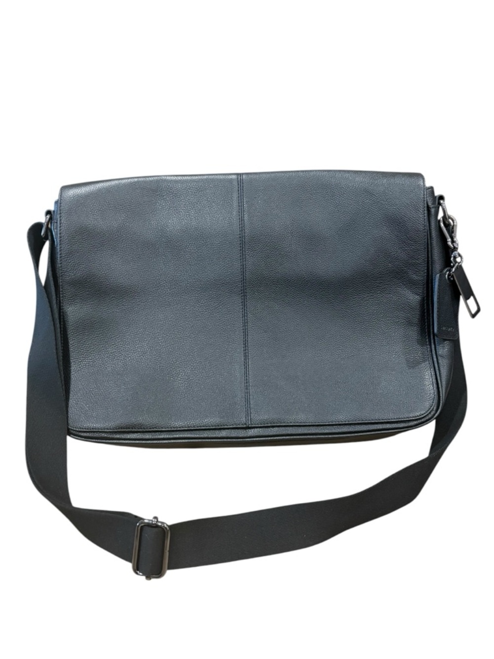 Samsonite Men's Black Pebbled Leather Flap Messenger Laptop Bag Classic